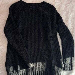 American Eagle Outfitters Dark Green Ribbed Crewneck Sweater